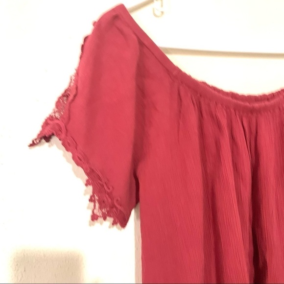 NWT VOLCOM Stone Row Flyaway Festival red blouse S - Picture 2 of 9